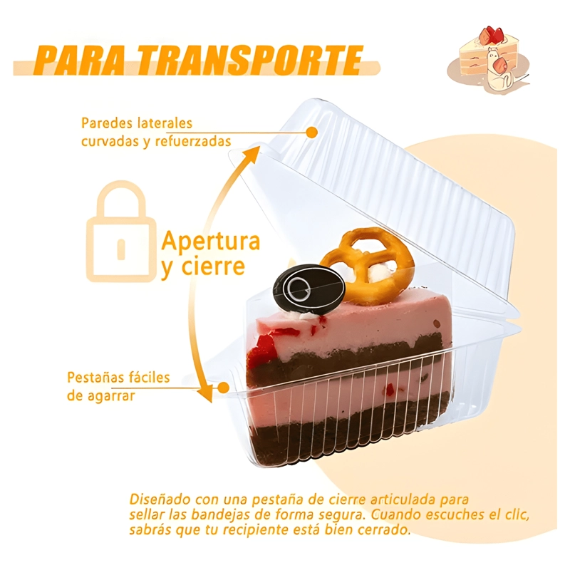 ENVASE TRIANGULAR PORTA TORTA 13X10X7 CM 100U #2 - 2