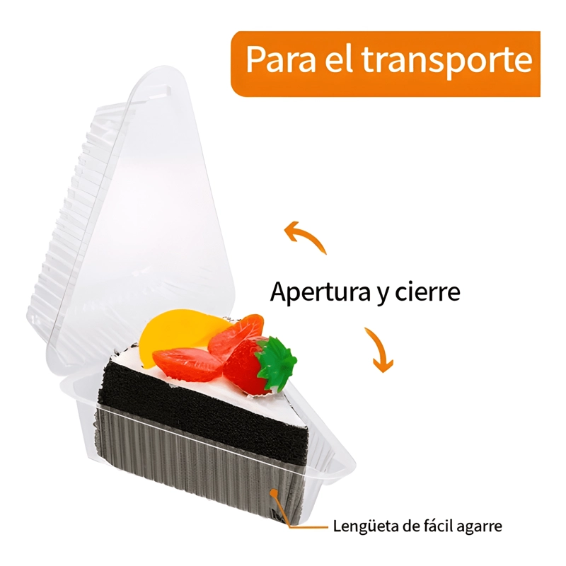 ENVASE TRIANGULAR PORTA TORTA 13X10X7 CM 100U #1 - 2
