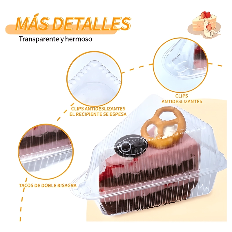 ENVASE TRIANGULAR PORTA TORTA 13X10X7 CM 100U #1 - 3