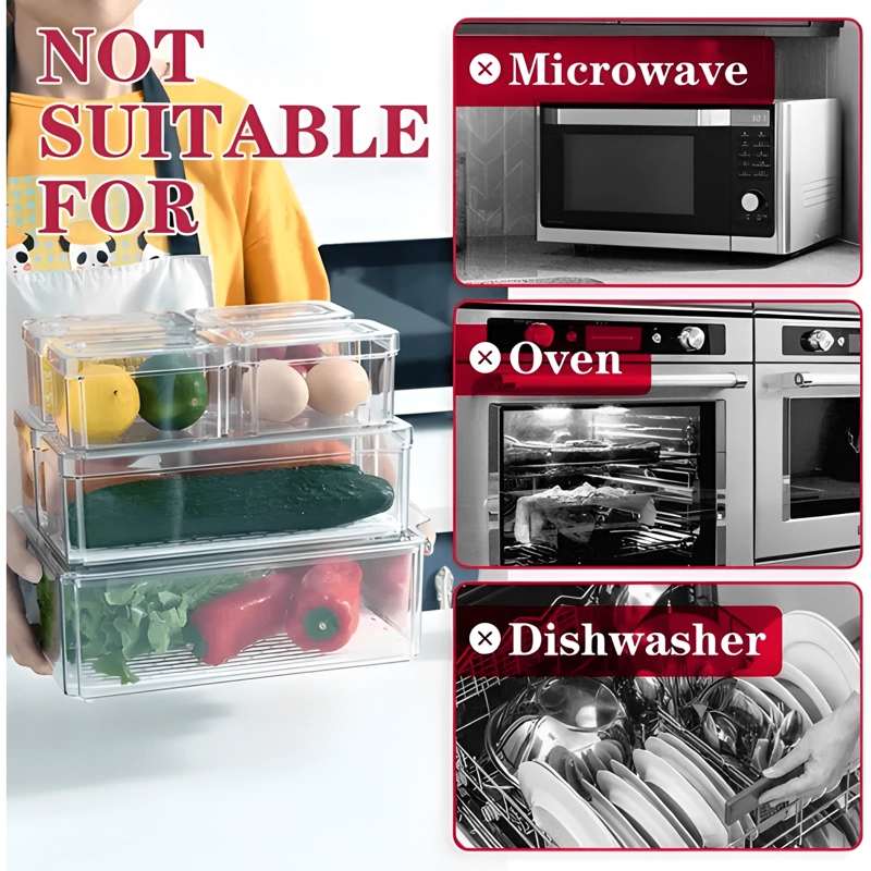 ORGANIZADOR REFRIGERADOR SET 7 CONTENEDORES CON TAPA - 3
