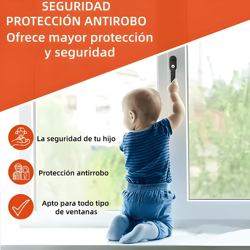MANILLA ALUMINIO CON CERRADURA LLAVE Y SEGURO VENTANAS 4U - 3