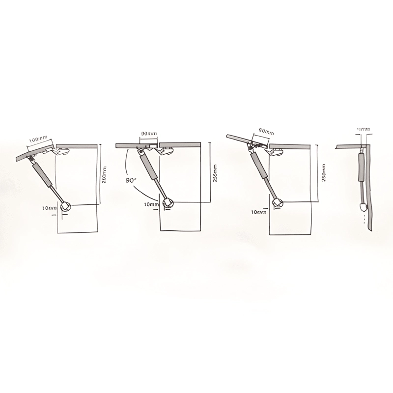BRAZO O BOMBIN NEUMATICO 120N PARA PUERTA Y MUEBLES - 1