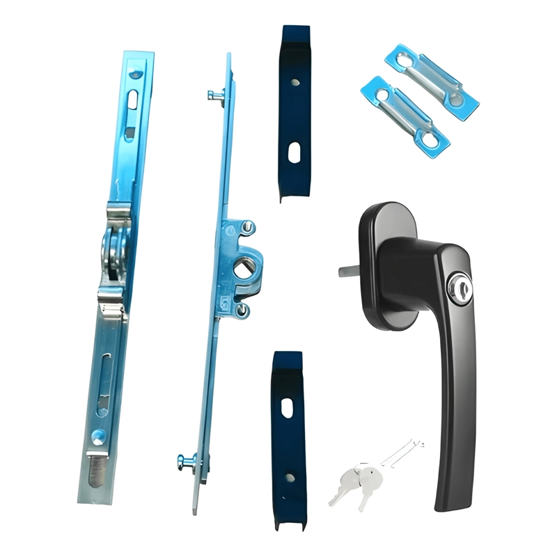 KIT MANILLA CON LLAVE Y CREMONA BIPUNTO PARA VENTANAS - 1