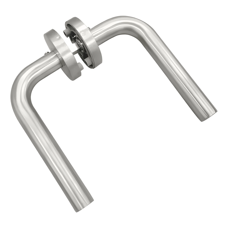 MANILLA DOBLE TIPO R INOX PARA PUERTAS Y VENTANAS, CROMADA - 1