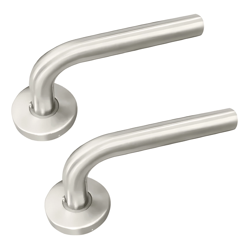 MANILLA DOBLE TIPO R INOX PARA PUERTAS Y VENTANAS, CROMADA - 3