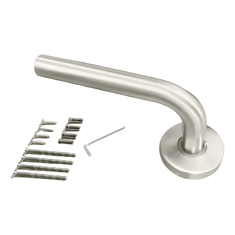 MANILLA DOBLE TIPO R INOX PARA PUERTAS Y VENTANAS, CROMADA - 4