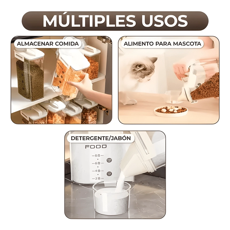 CONTENEDOR HERME TICO DISPENSADOR ALMACENAMIENTO 2000 ML #2 - 3