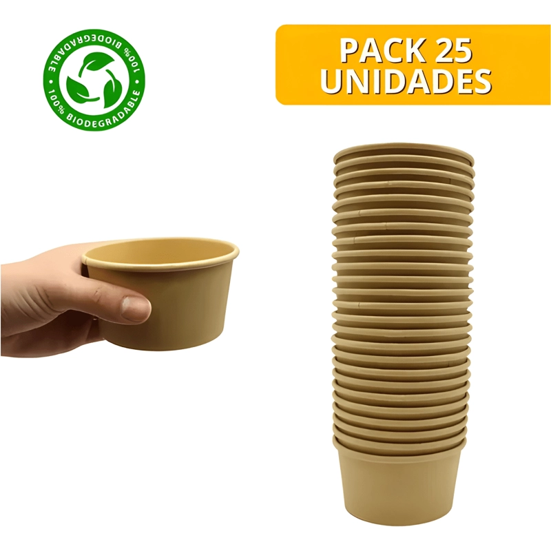 VASO POLIPAPEL KRAFT PARA HELADO Y SOPA 6 OZ 25U - 3