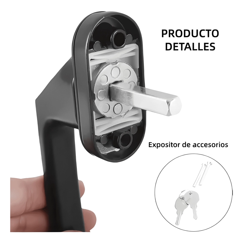 PACK 2 MANILLAS RECTAS CON LLAVE VENTANAS PVC Y ALUMINIO - 2