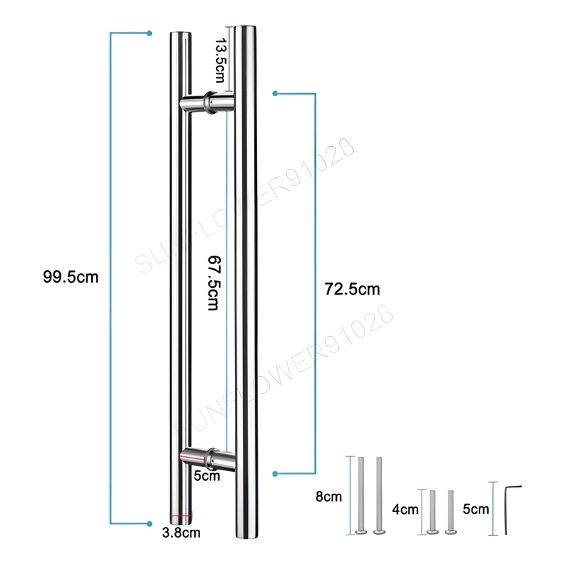 MANIJA TIRADOR PARA PUERTA DE ACERO INOXIDABLE 100 CM #9 - 1