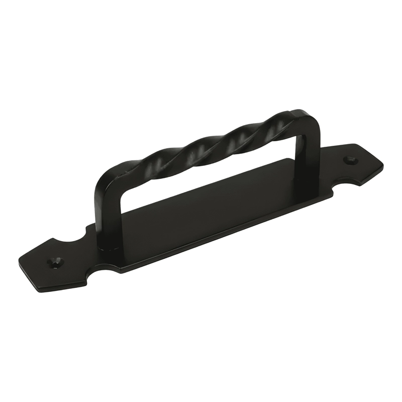 MANILLA DE ACERO MATE CON BASE 20 CM, NEGRA - 4