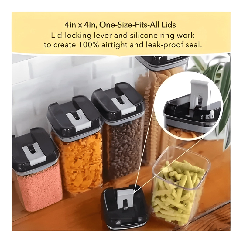 JUEGO DE RECIPIENTES HERME TICOS PARA ALIMENTOS 7U - 1