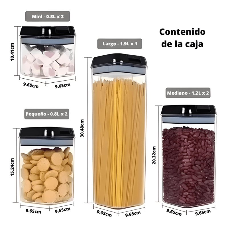 JUEGO DE RECIPIENTES HERME TICOS PARA ALIMENTOS 7U - 3