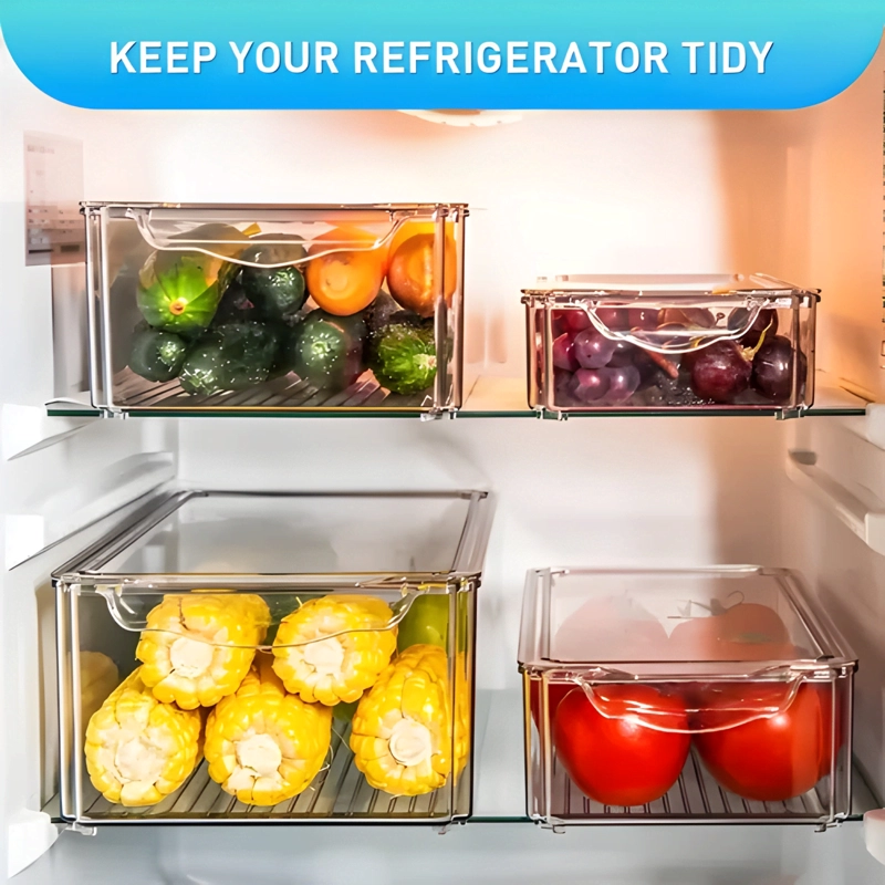 ORGANIZADOR REFRIGERADOR SET 4 L CONTENEDORES CON TAPA - 4