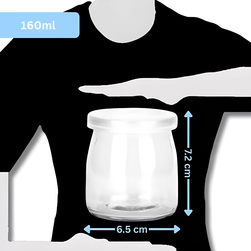 FRASCO DE VIDRIO 160 ML TAPA PLASTICA PARA CONSERVAS 6U - 3