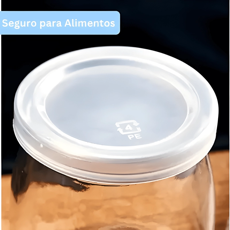 FRASCO DE VIDRIO 160 ML TAPA PLASTICA PARA CONSERVAS 6U - 4
