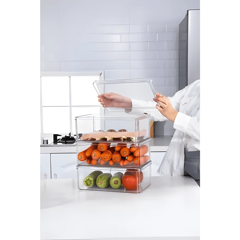 ORGANIZADOR REFRIGERADOR 7 CONTENEDORES, TRANSPARENTE - 3