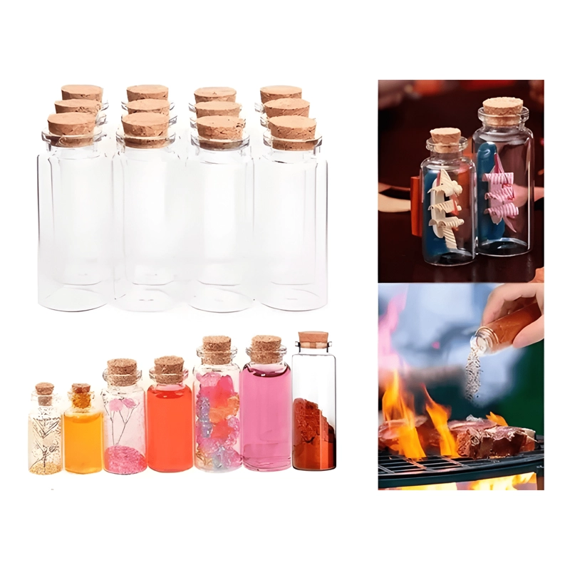 BOTELLA VIDRIO CON CORCHO SOUVENIR 8X3 CM 40 ML 48U #2 - 2