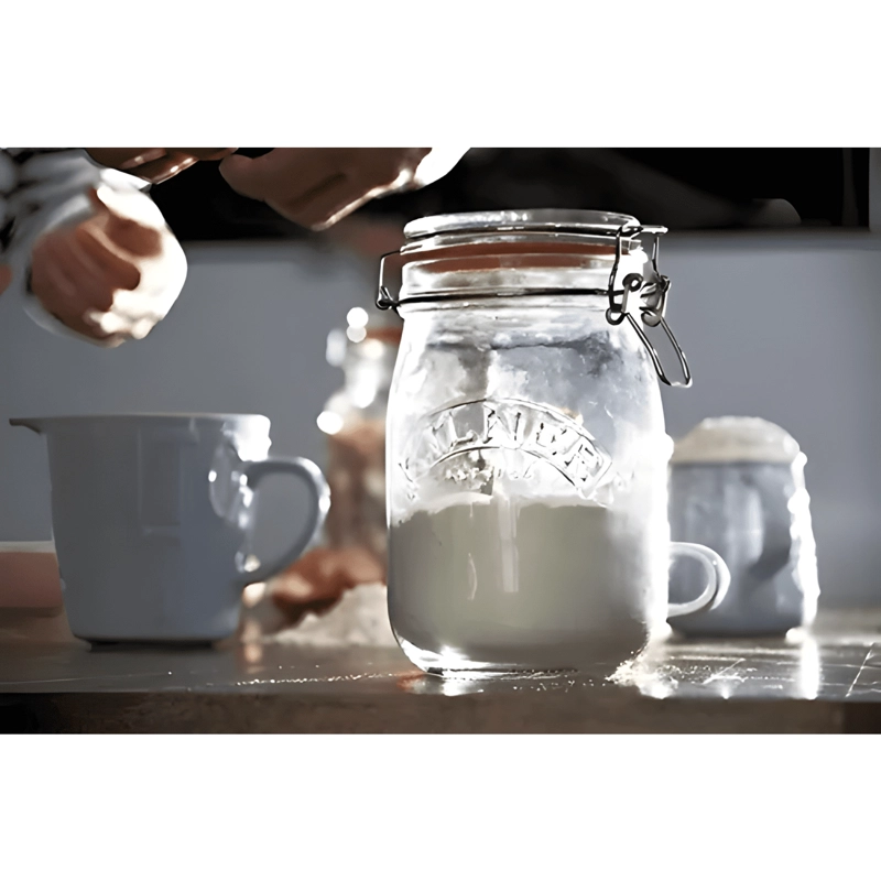 FRASCO DE VIDRIO CON TAPA CLIP 1 L - 2