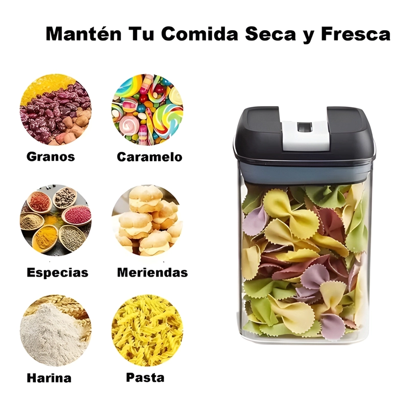 SET 7 FRASCOS HERME TICOS ORGANIZADORES DE ALIMENTOS - 4