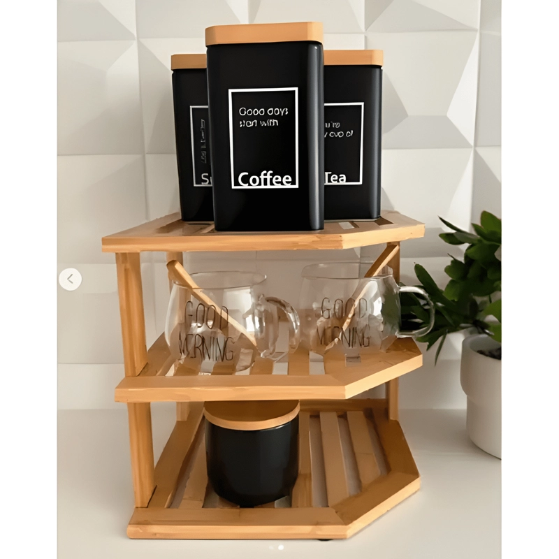TARRO DE ALMACENAMIENTO RECTANGULAR PARA COCINA, NEGRO - 1