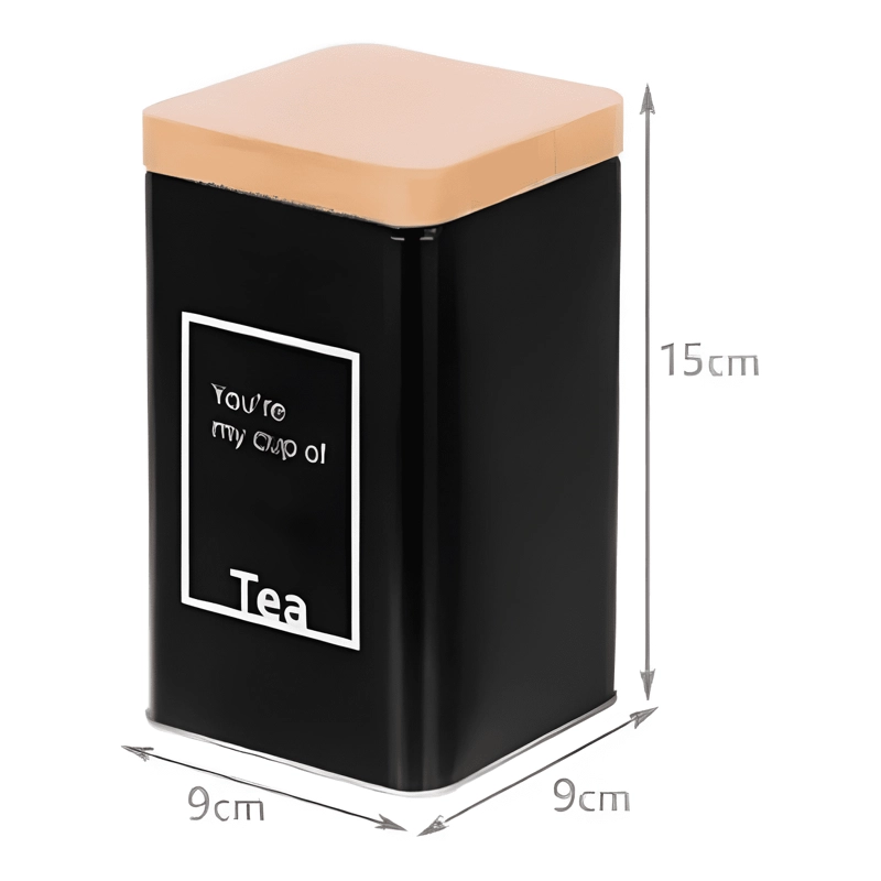TARRO DE ALMACENAMIENTO RECTANGULAR PARA COCINA, NEGRO - 4