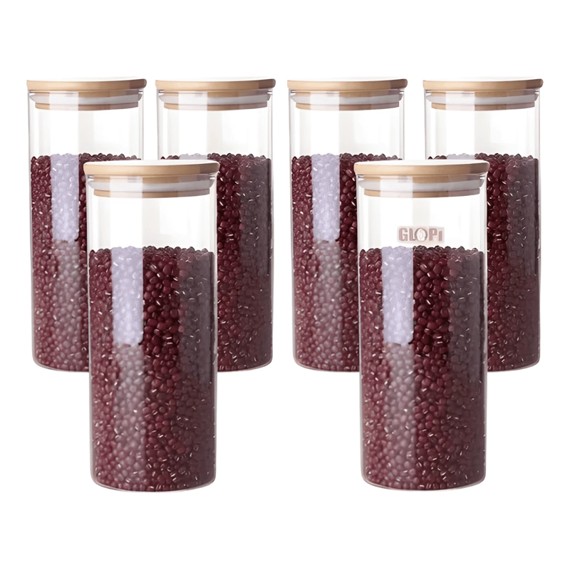 PACK 6 FRASCOS 1000 ML PARA ESPECIAS TAPA BAMBU - 4