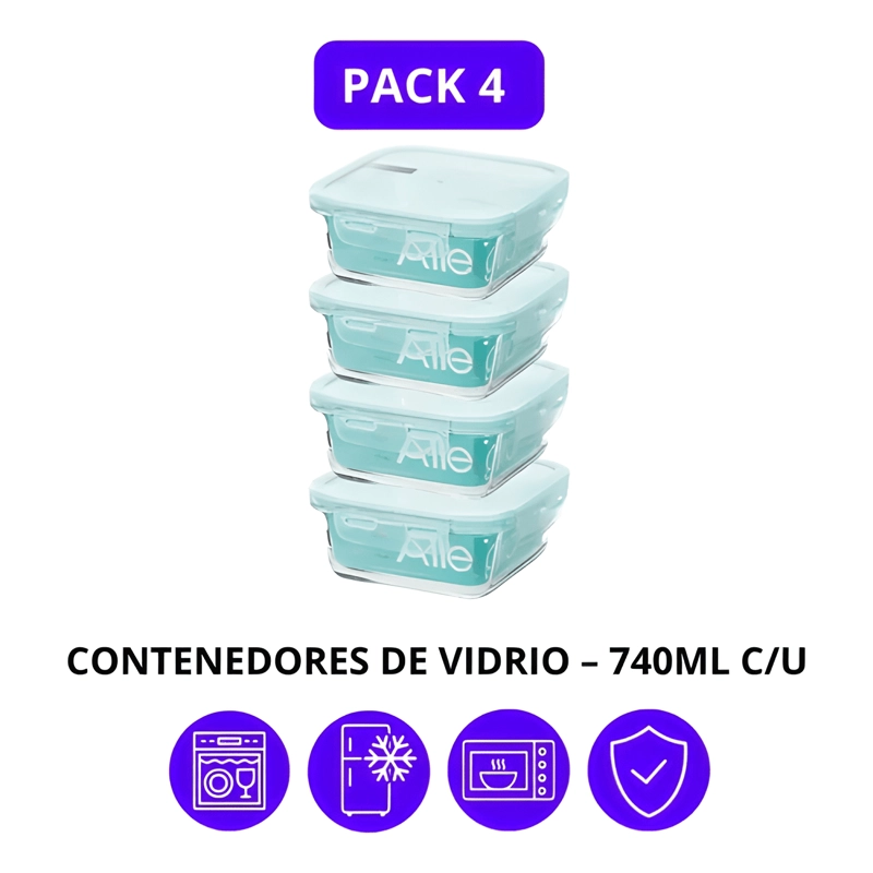SET TAPERS HERME TICOS CUADRADOS 740 ML - 2