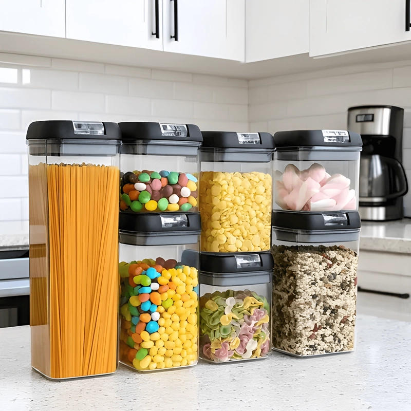 SET 7 CONTENEDORES HERME TICOS ALIMENTOS PARA DESPENSA - 1
