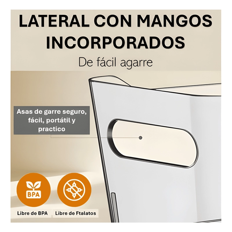 CONTENEDOR ACRILICO ORGANIZADOR COCINA TALLA L, TRANSPARENTE - 3