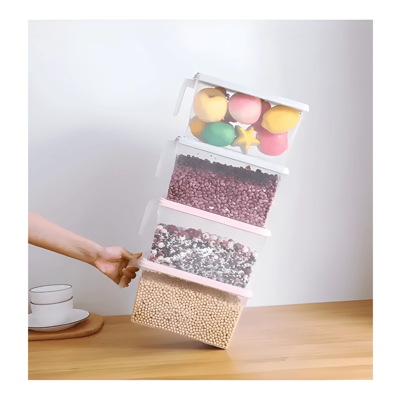 CAJA ORGANIZADORA PARA REFRIGERADOR CON MANGO, TRANSPARENTE - 1