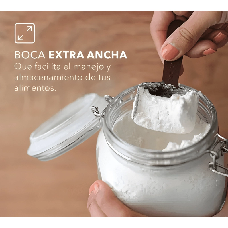 FRASCO TARRO CANISTER VIDRIO HERME TICO 2000 ML CON TAPA - 4