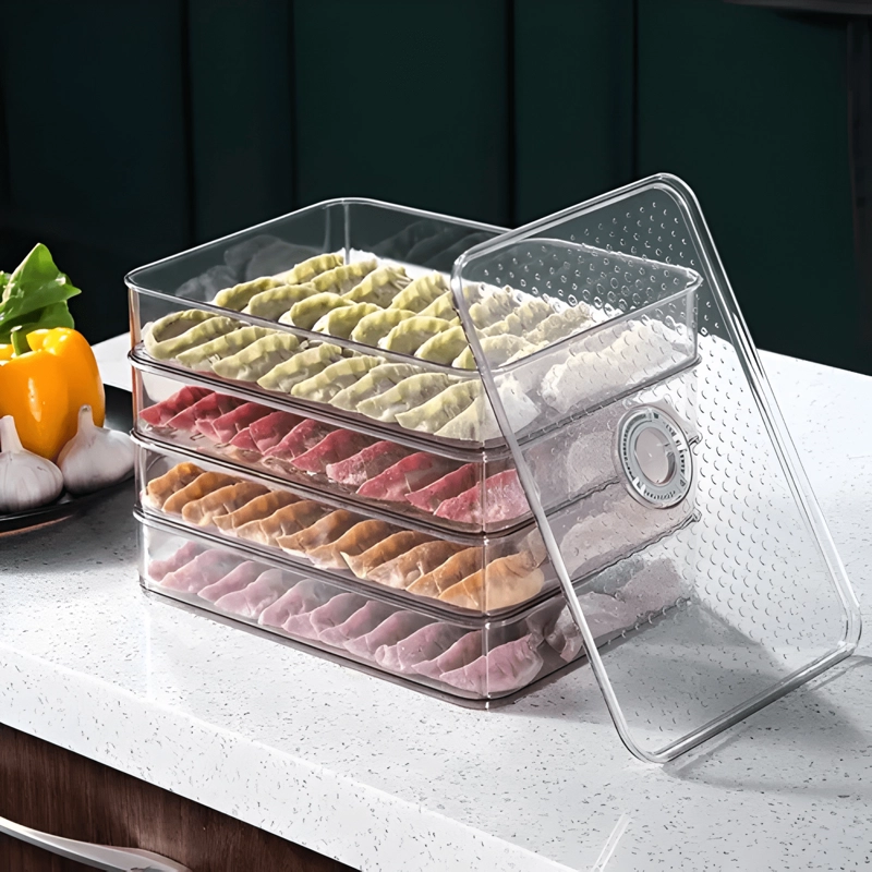 CONTENEDOR DOBLE JAMON Y QUESO PARA FIAMBRES, TRANSPARENTE - 2