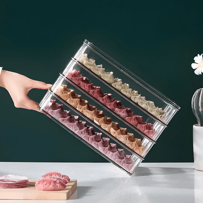 CONTENEDOR DOBLE JAMON Y QUESO PARA FIAMBRES, TRANSPARENTE - 3