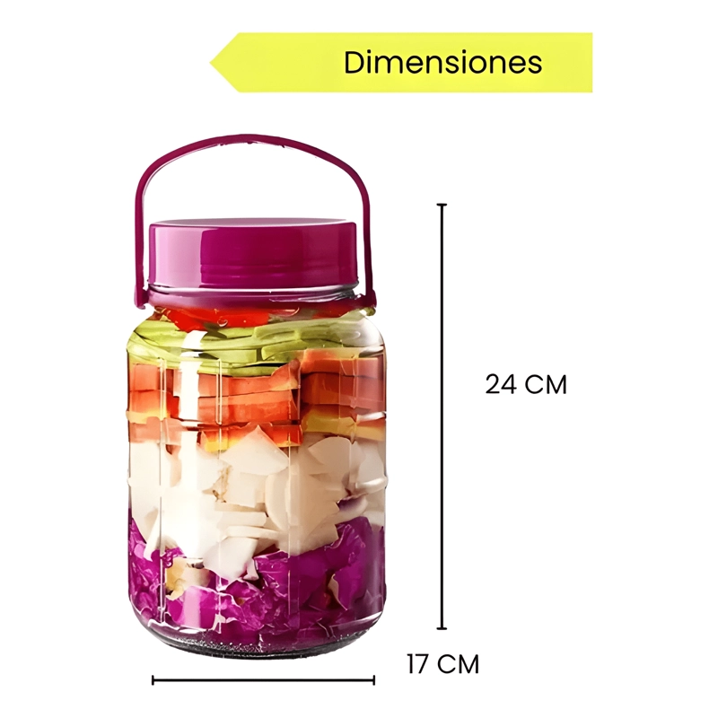 PACK 2 FRASCOS ESCABECHEROS HERME TICOS 3 L, TRANSPARENTE - 2