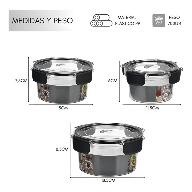 TAPER PLASTICO CONTENEDOR HERME TICO PARA ALIMENTOS 3U - 1