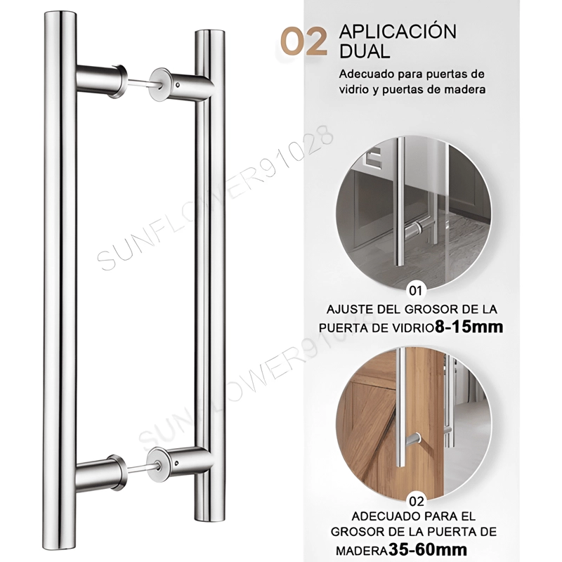 MANIJA TIRADOR PARA PUERTA DE ACERO INOXIDABLE 100 CM #7 - 2