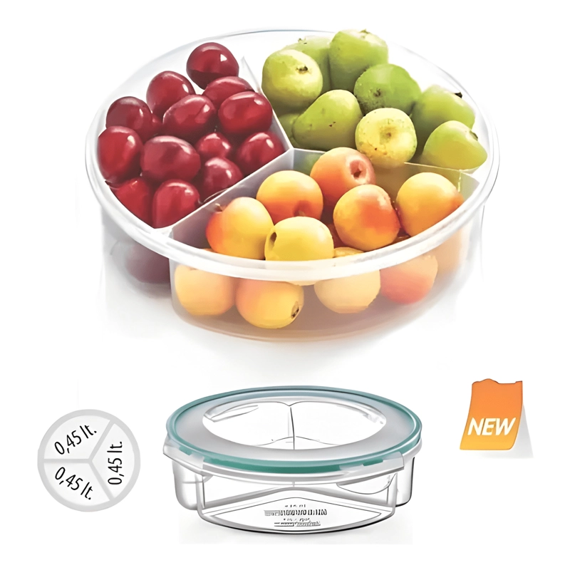POTE HERME TICO PLASTICO 3 DIV 450 ML APTO MICROONDAS - 2