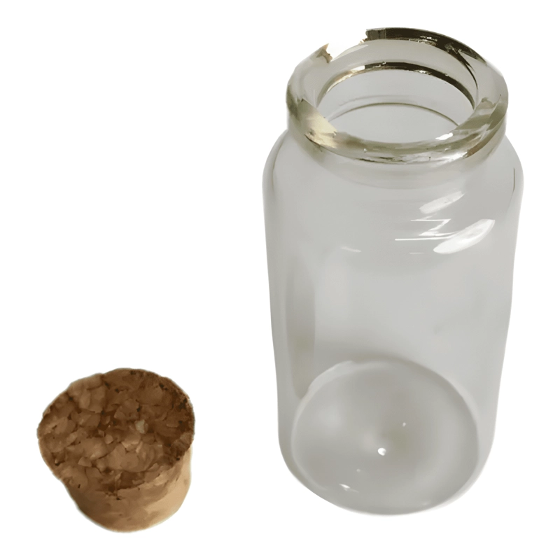 FRASCO DE VIDRIO TAPA CORCHO 30 ML 12U - 1