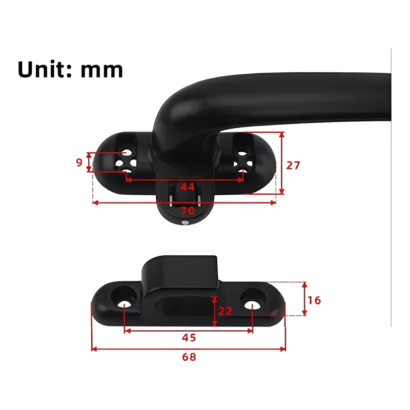 MANILLA PARCHE ALUMINIO L42 PARA VENTANAS 2 PIEZAS #14 - 4