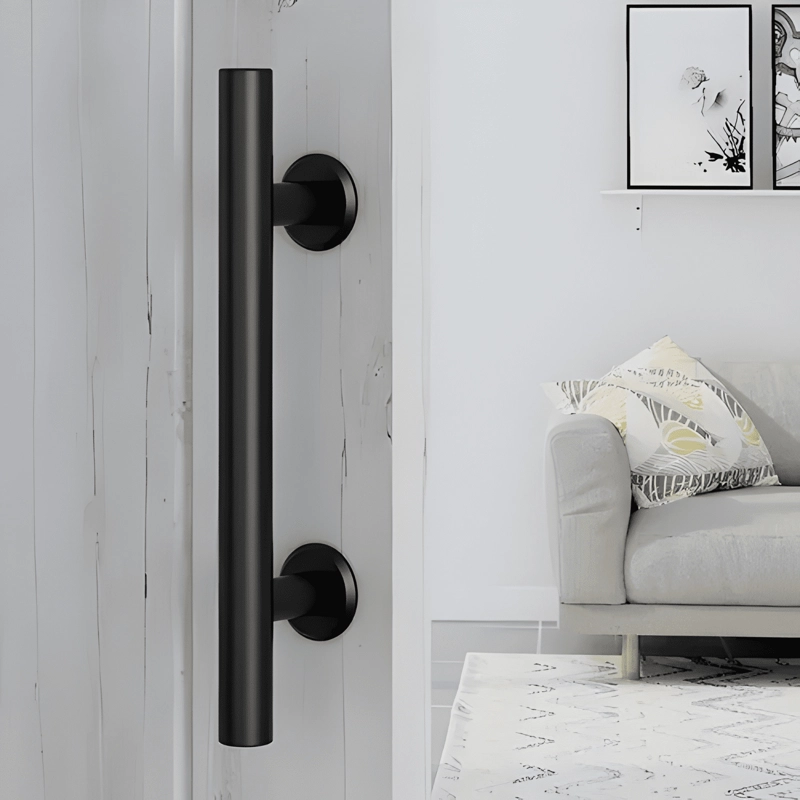 MANILLA TIRADOR 30 CM PUERTA ESTILO GRANERO, NEGRO #1 - 3