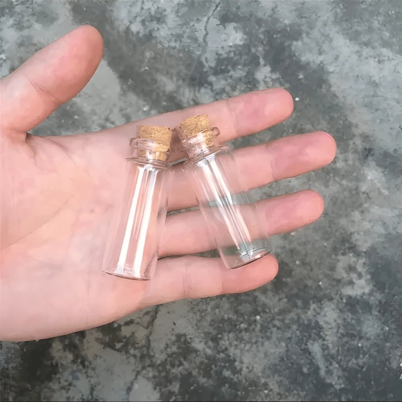 MINI FRASCO BOTELLA VIDRIO CORCHO 2,2X5 CM 10 ML 60U #27 - 1