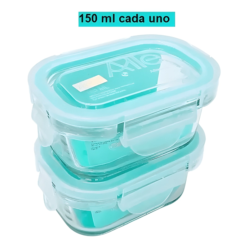 PACK 6 POTES VIDRIO HERME TICOS PEQUEÑOS 150/165/210 ML - 2