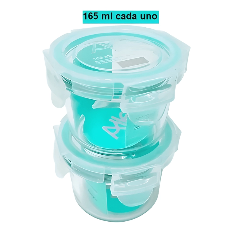 PACK 6 POTES VIDRIO HERME TICOS PEQUEÑOS 150/165/210 ML - 3
