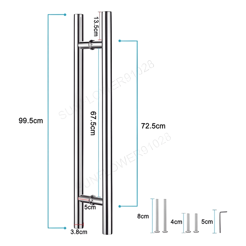 MANIJA TIRADOR PARA PUERTA DE ACERO INOXIDABLE 100 CM #3 - 1
