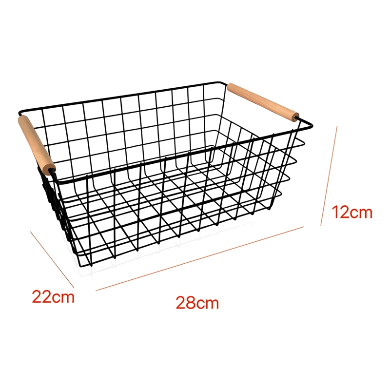 CESTA CANASTA REJILLA METAL 28X22X12 CM ORGANIZADOR - 4