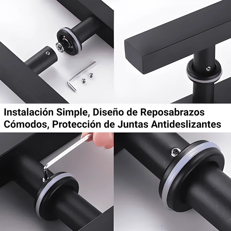 MANILLON DOBLE ACERO INOX 80 CM PUERTA MADERA Y CRISTAL - 2