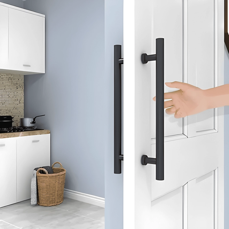 MANILLON DOBLE ACERO INOXIDABLE 60 CM PARA PUERTA MADERA - 1