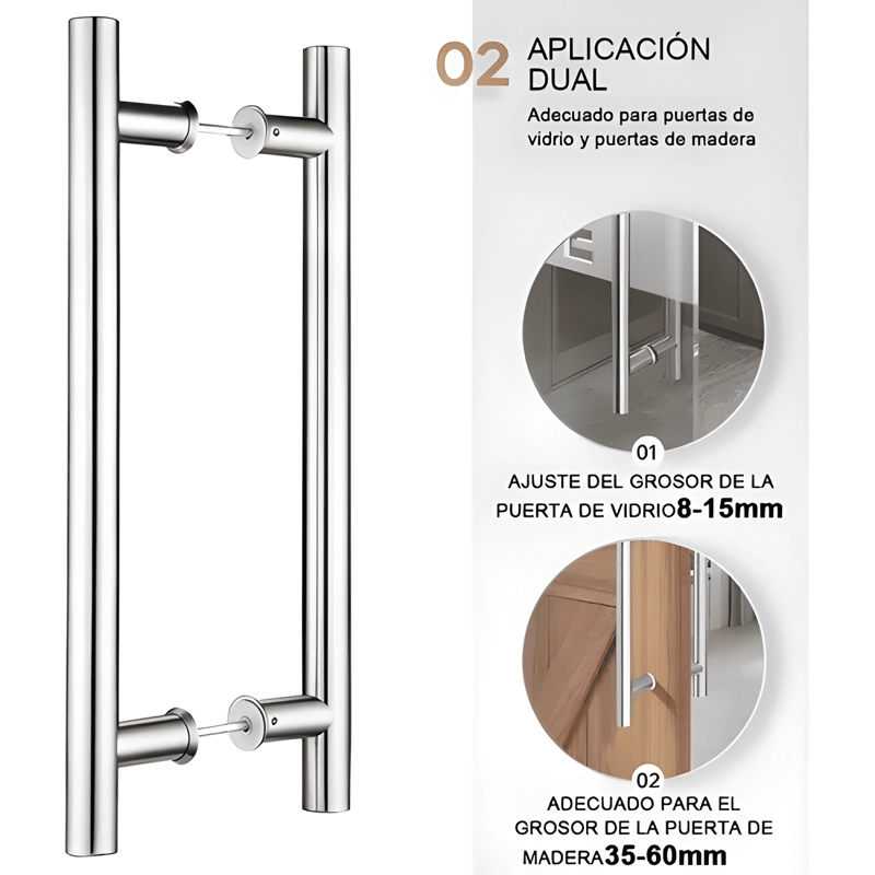 MANILLON ACERO INOXIDABLE 100 CM PARA TODA CLASE DE PUERTA - 2