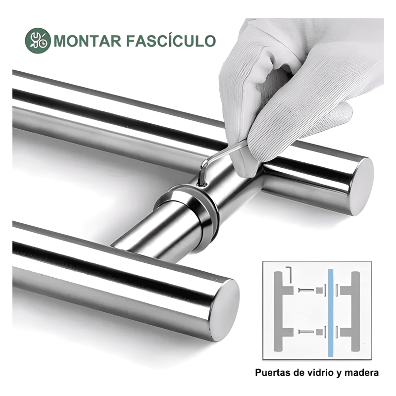 MANILLON ACERO INOXIDABLE 100 CM PARA TODA CLASE DE PUERTA - 3